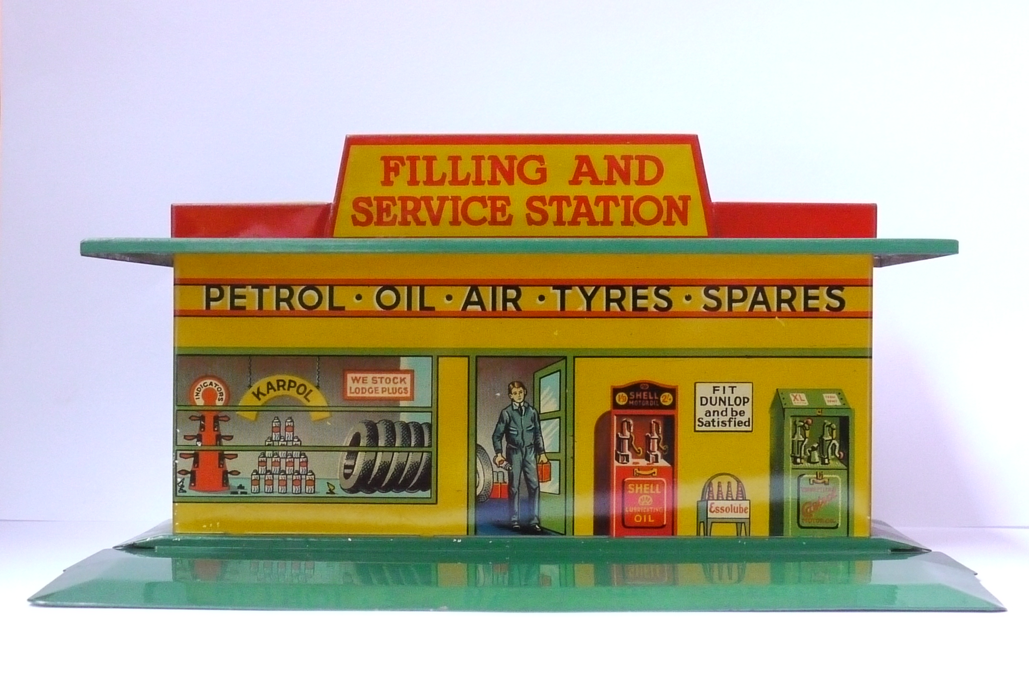 Pre-War Dinky Toys 48 Petrol Station Empty Box, blue colour spot to end flap, F-G, THIS LOT ATTRACTS - Image 2 of 2