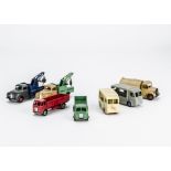 Dinky Toy Commercials, 420 Forward Control Lorry (2), first red body, green hubs, second green body,