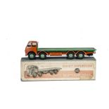 A Dinky Supertoys 502 Foden Flat Truck, 1st type orange cab/chassis, mid-green flash, back and hubs,