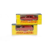 Novo Export 1:43 Moskvitch 433 & 412, both red body, spun hubs, in original window boxes, E, boxes