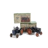 Britains boxed 127F Fordson Major Tractor with spudded metal wheels and 128F Fordson Major with