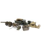 Britains square-nosed 10 wheel lorry, 4.7 inch naval gun, ammunition limber, 4.5 inch howitzer,