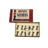 Britains set 1291 Band of the Royal Marines, restrung in ROAN box, VG in G box, box a little