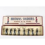 Britains set 2051 Uruguay Military School Cadets, restrung in ROAN box, VG in G box, base has 1