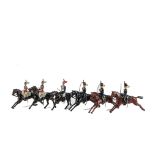 Britains loose mounted figures comprising 193s version set 43 The 2nd Life Guards, F-G, post WW2