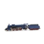 A Liliput HO Gauge 40 00 4-6-2 Steam Locomotive and Tender in DR blue No 1Vb 1001, with