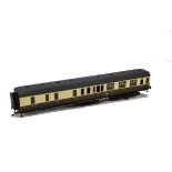 A Finescale Kit-built O Gauge GWR Brake/3rd Coach, a metal-constructed brake/3rd no 2190 with 'Great