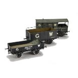 Finescale Kit-built O Gauge GWR Freight Stock, comprising low-sided 'Permanent Way' wagon no