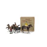 Britains boxed Racing Colour Mr J.V. Rank, G in F box, lead cowboy horses by Timpo, Hilco and