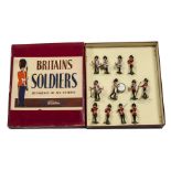 Britains set 2108 Welsh Guards Drums & Fifes, plastic drum version, restrung in ROAN box, VG in VG