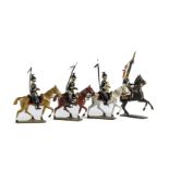 Mignot modern and 1950s version German Uhlans (Lancers), generally G, a little worn only, (8),