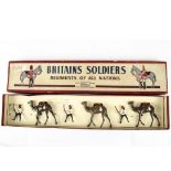 Britains set 48 Egyptian Camel Corps, restrung in ROAN box, G in G box, paint on camels not