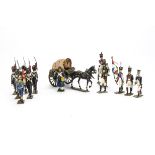 Lucotte French Napoleonic figures comprising pre WW2 version horse drawn wagon, VG, 1920s version