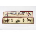 Britains set 1907 British Staff Officers, restrung in ROAN box, VG in F box, box with paper tape
