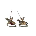 Richard Courtenay M2 mounted figures depicting Sir John de Squitre (?) and Sieur de la Rosoy,