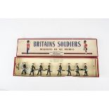 Britains set 2088 Duke of Cornwall's Light Infantry, at trail, No. 1 dress, restrung in ROAN box, VG