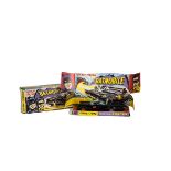 A Corgi Toys 267 Batman's Batmobile, gloss black body, 'Bat' logo hubs, Batman & Robin figures, in