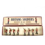 Britains set 76 Middlesex Regiment, restrung in ROAN box, VG in VG box,