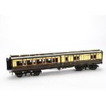 A Kit-built O Gauge Finescale GWR Clerestory Brake/3rd Coach believed made by K Price, nicely
