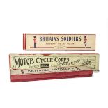 Britains empty Whisstock box for set 200 Motor Cycle Corps F, and ROAN boxes for sets 1893 Indian