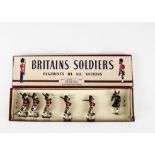 Britains set 77 Gordon Highlanders, restrung in ROAN box, 6 pce set, VG in VG box,