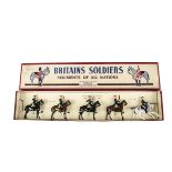 Britains set 190 Belgian Army 2nd Chausseurs a Cheval, restrung in ROAN box, VG in VG box, pencilled