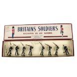 Britains set 35 Royal Marines, restrung in ROAN box, VG in G box, box label with writing top edge, 1
