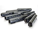 A Fine Rake of Kit-built O Gauge Finescale 'Coronation Scot' Coaches in LMS Blue, all built and