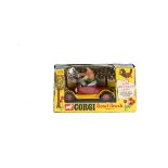 A Corgi Toys 808 Basil Brush's Car, red/yellow car, Basil figure, sound box and laugh tape, in