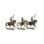 German made, probably Wollner, 75mm high Lancers, (8), officer, bugler and troopers (4), F-G, a