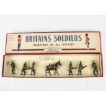 Britains set 1893 Indian Army Service Corps, restrung in ROAN box, VG in VG box, pencilled words