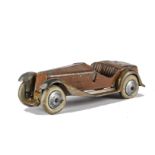 Britains pre WW2 set 1398 Sports Model Open Tourer Motor Car, original tyres but various faults,