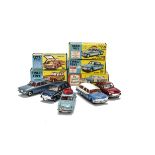 Corgi Toys Cars, 327 MGB GT, 252 Rover 2000, 443 Plymouth US Mail Car, 491 Ford Consul Cortina