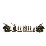 Napoleonic 30mm wargaming figures depicting British infantry including Scottish Regiments, VG,