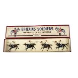 Britains set 115 Egyptian Cavalry, restrung in ROAN box, last version 4 pce set, VG in G box, box