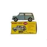 A Dinky Toys 199 Austin Seven Countryman, light blue body, red interior, spun hubs, in original box,