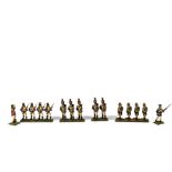 Napoleonic 30mm wargaming figures depicting British and French infantry, VG, painted to a good