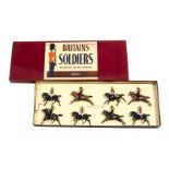 Britains set 50 The Life Guards and 4th Hussars, restrung in ROAN box, VG in G box, box label with