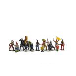 Taylor & Barrett 40mm firemen (3), Britains garden gnome and dwarves, G, (2), Wild West figures by B