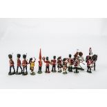 Elastolin 65mm composition British Guards (10 inc 3 officers), Herald plastic guards and Scottish (