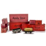 Boxed Hornby O Gauge 2-rail Track Accessories and Rolling Stock, the latter mostly pre-war including