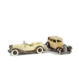 A Pre-War Dinky Toys 36f Salmson Four Seater Sports Car, cream body, 2nd type brown criss-cross