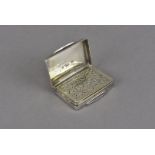 A George IV silver vinaigrette by Francis Clark, rectangular form with chevron engraved design and