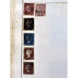 A good schoolboy stamp album, containing a penny black, penny reds and other Victorian British