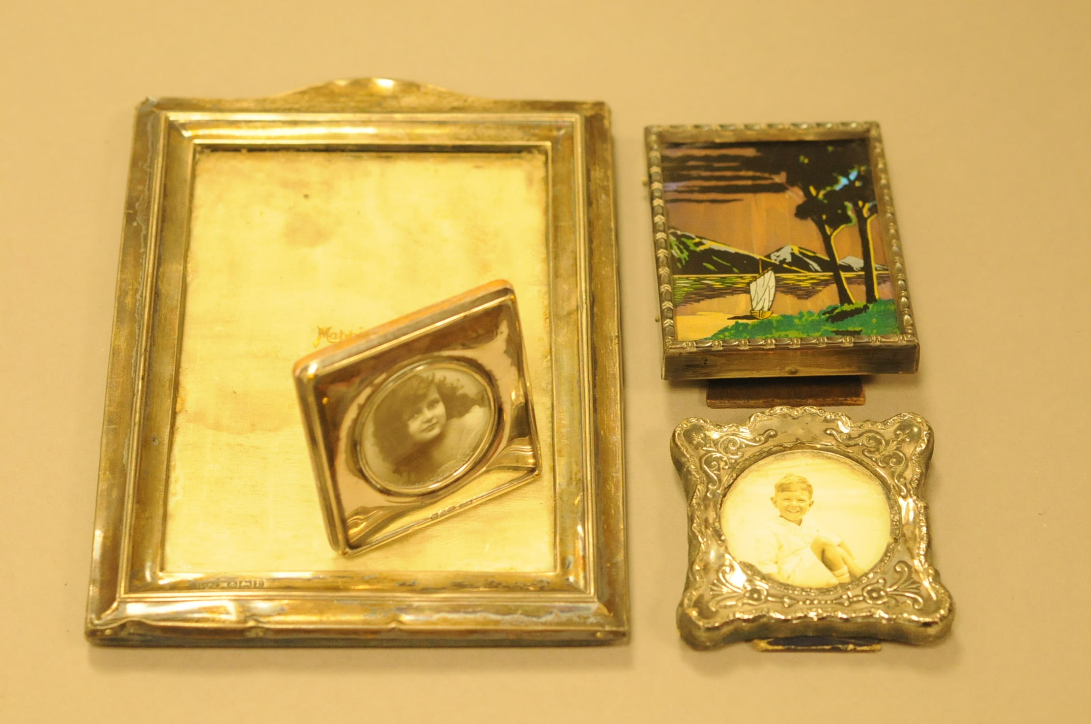 A collection of silver and other items, including four various sized photograph frames, a silver - Image 3 of 4