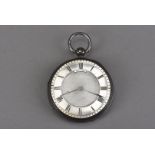 A good Victorian silver open faced pocket watch by Robert Webster, case dated 1885, silvered dial