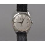 A vintage Baume automatic stainless steel gentleman's wristwatch, silvered dial with date