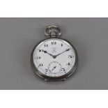 A 1920s silver Omega open faced pocket watch, marked Parsons Bristol and Omega to dial, movement no.