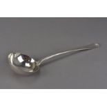 An Edward VII silver soup ladle by Daniel & John Welby, dated London 1905, old English pattern,
