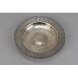 A 1970s silver dish by SJR, having textured rim, London 1971, 5.6 ozt